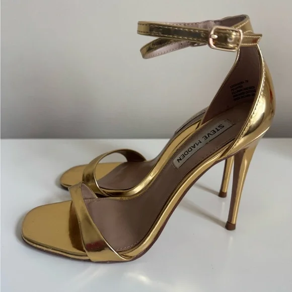 Steve Madden Gold Women's Heels - Picture 2 of 6